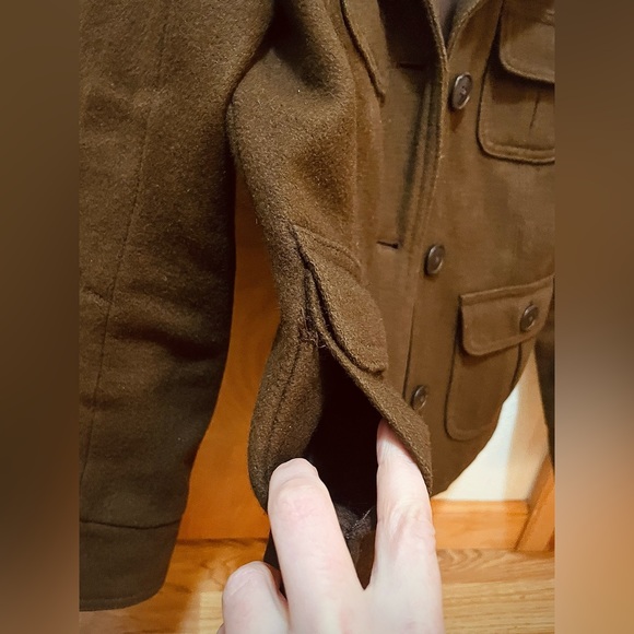 SOLD! Brown Wool Pea Coat Gap Winter Utility Jacket - Picture 2 of 7